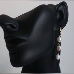 🔥BNWT Genuine 18K Gold over vintage Brass | Natural Baroque Pearls Earrings